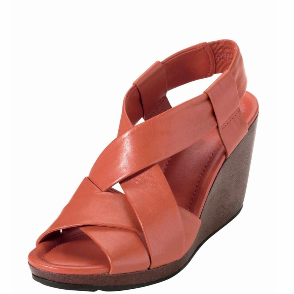 Cole Haan Air Dinah Wedge Sandal Orange 9